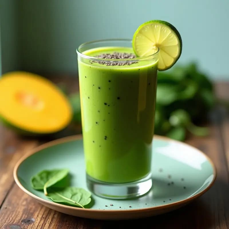 Smoothie de Espinaca y Mango con Cúrcuma: Receta Detox Alta en Hierro y Antioxidantes