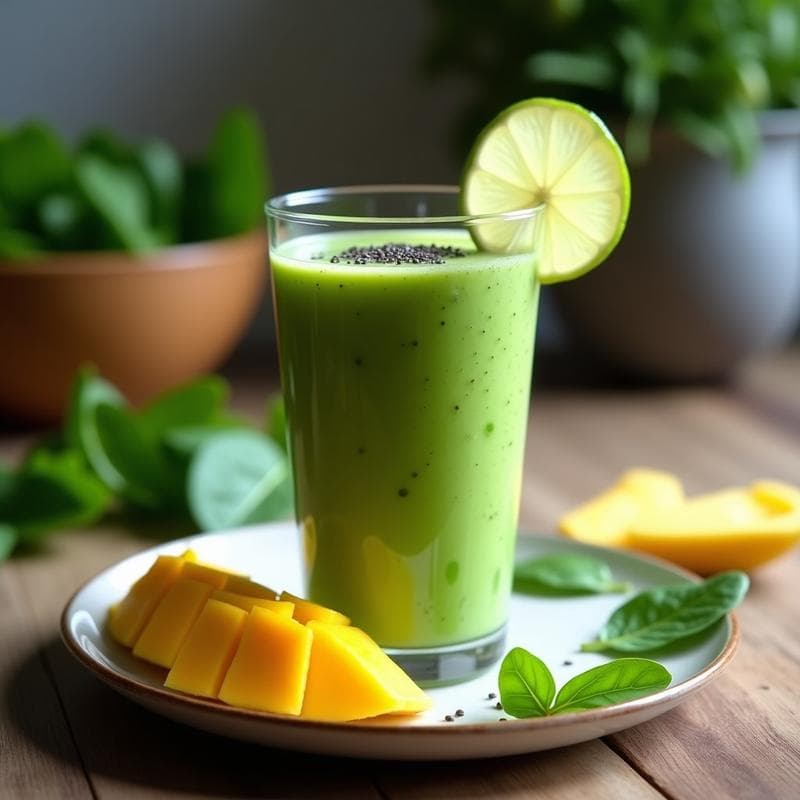 Smoothie de Espinaca y Mango con Jengibre: Receta Detox y Energizante en 5 Minutos
