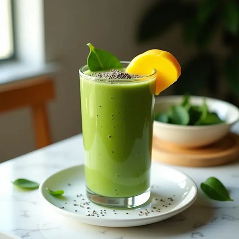 Smoothie de Espinaca y Mango con Kéfir: Receta Probiótica para el Sistema Inmune