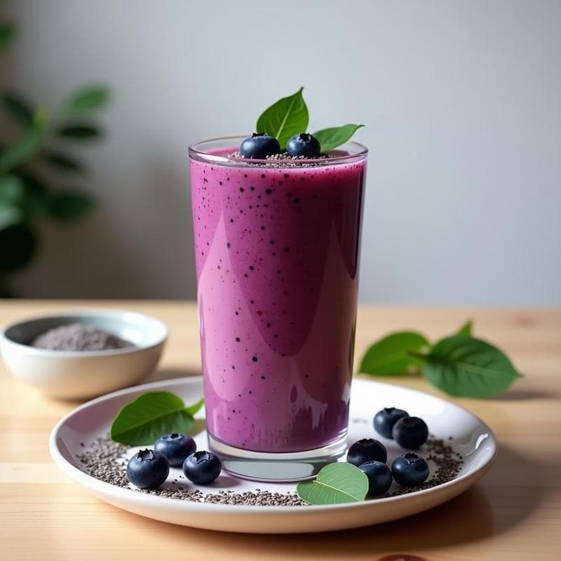 Smoothie de Espinaca Morada y Arándanos: Bebida Antioxidante y Alta en Vitamina K