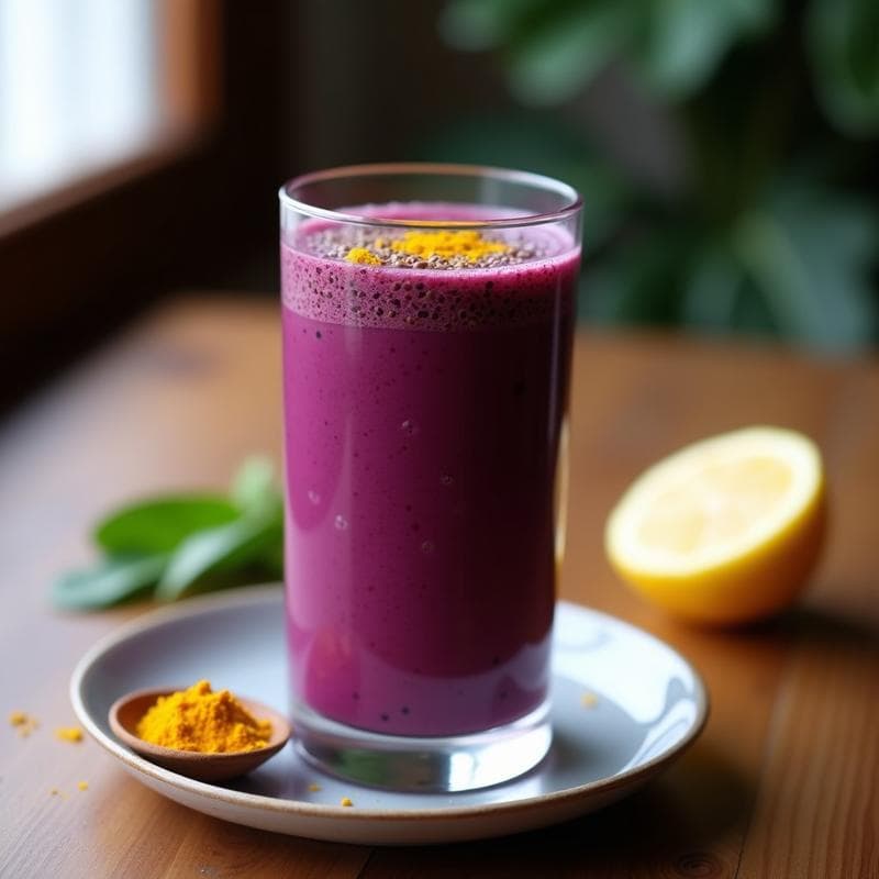 Smoothie de Espinaca Morada y Cúrcuma: Bebida Detox Antiinflamatoria en 5 Minutos