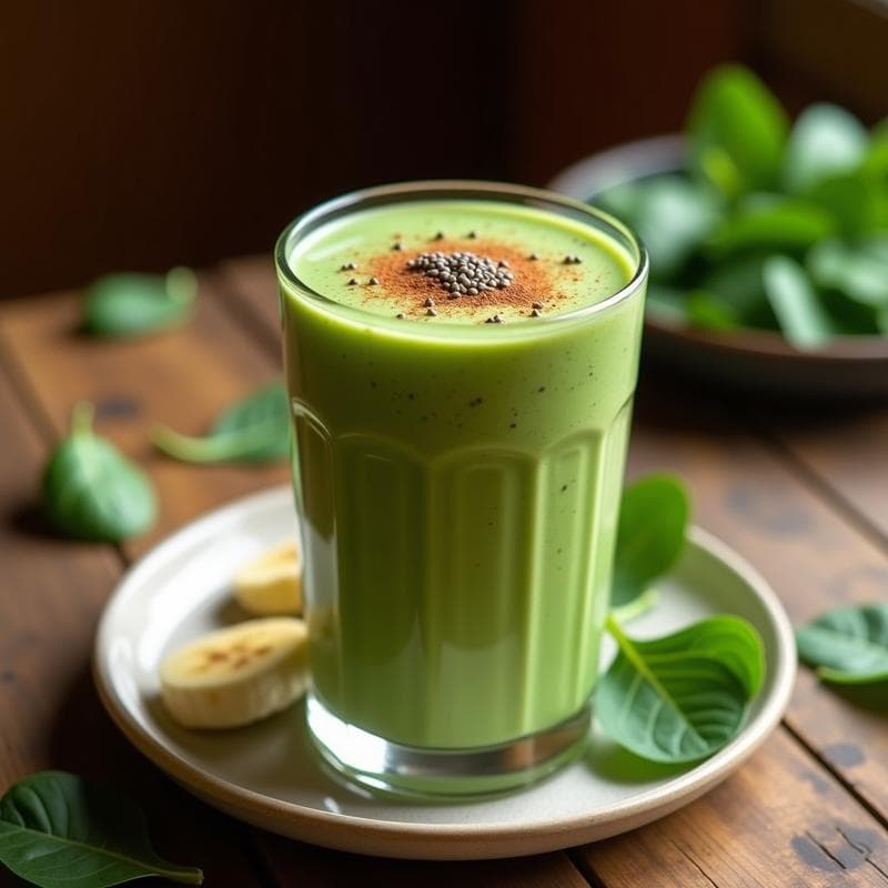Smoothie de Espinaca, Plátano y Café: Energía Matutina en 5 Minutos Sin Azúcar