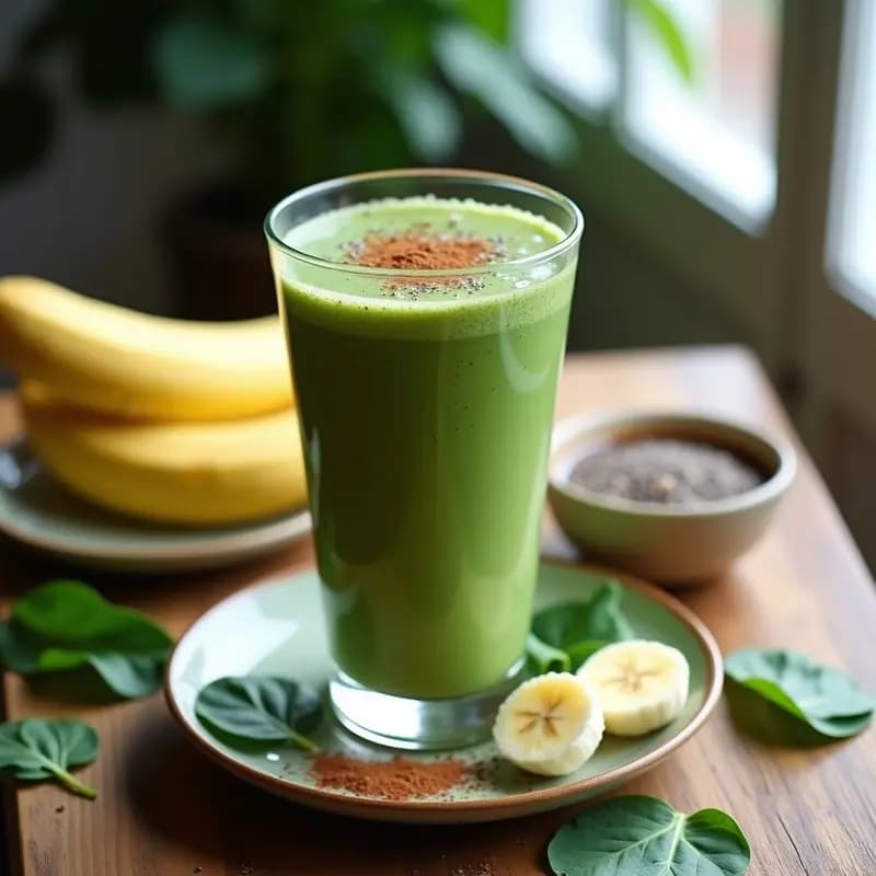 Smoothie de Espinaca y Plátano con Cafeína: Energía Natural para el Día a Día