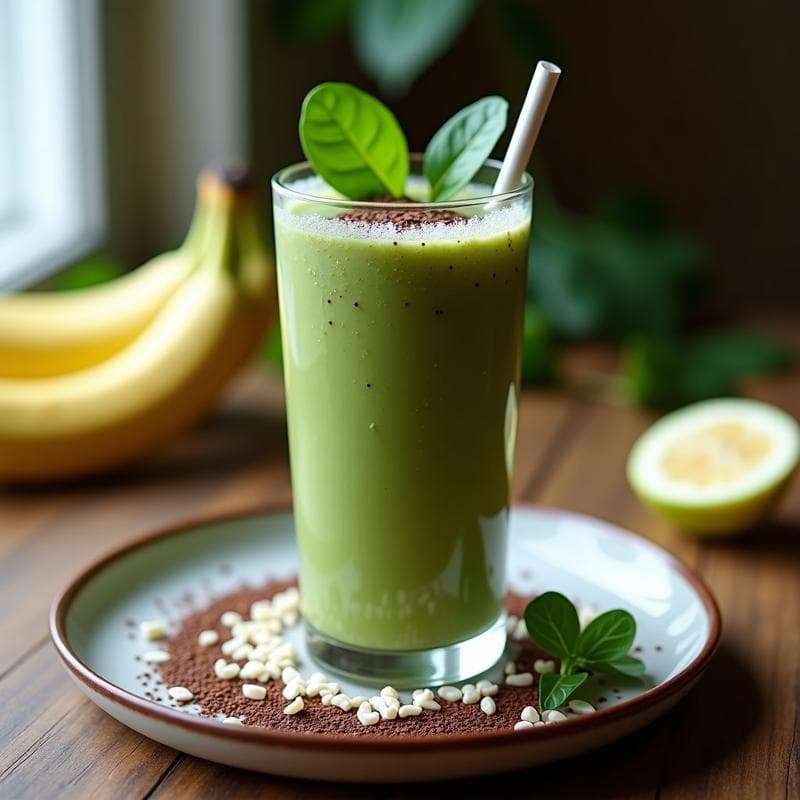 Smoothie de Espinacas, Plátano y Cacao: Receta Keto para Energía Inmediata sin Azúcar