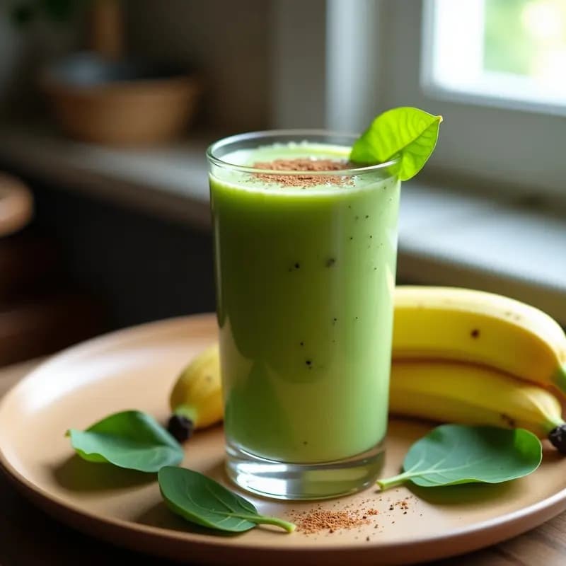 Smoothie de Espinacas y Plátano: Receta Vegana Alta en Hierro y Energía Instantánea