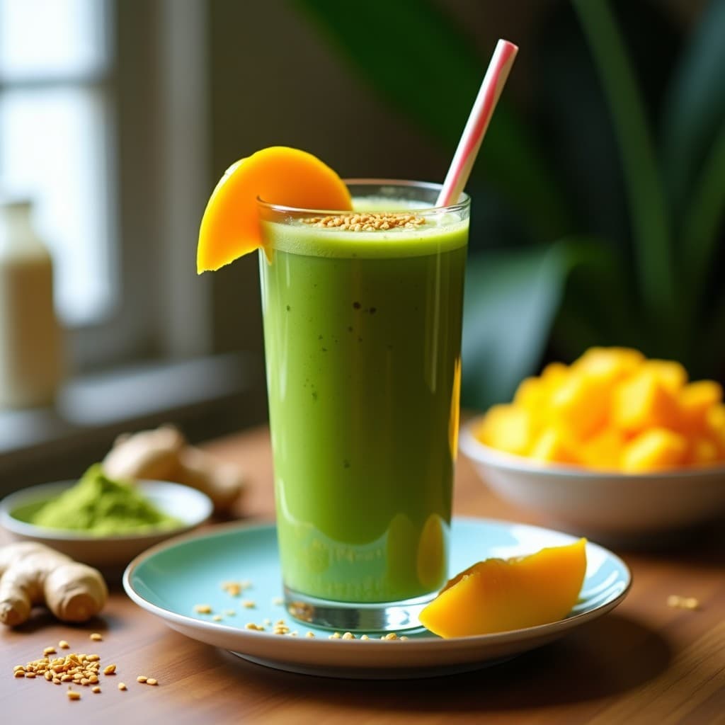Smoothie de Espirulina y Mango: Bebida Detox y Rica en Proteína Vegana