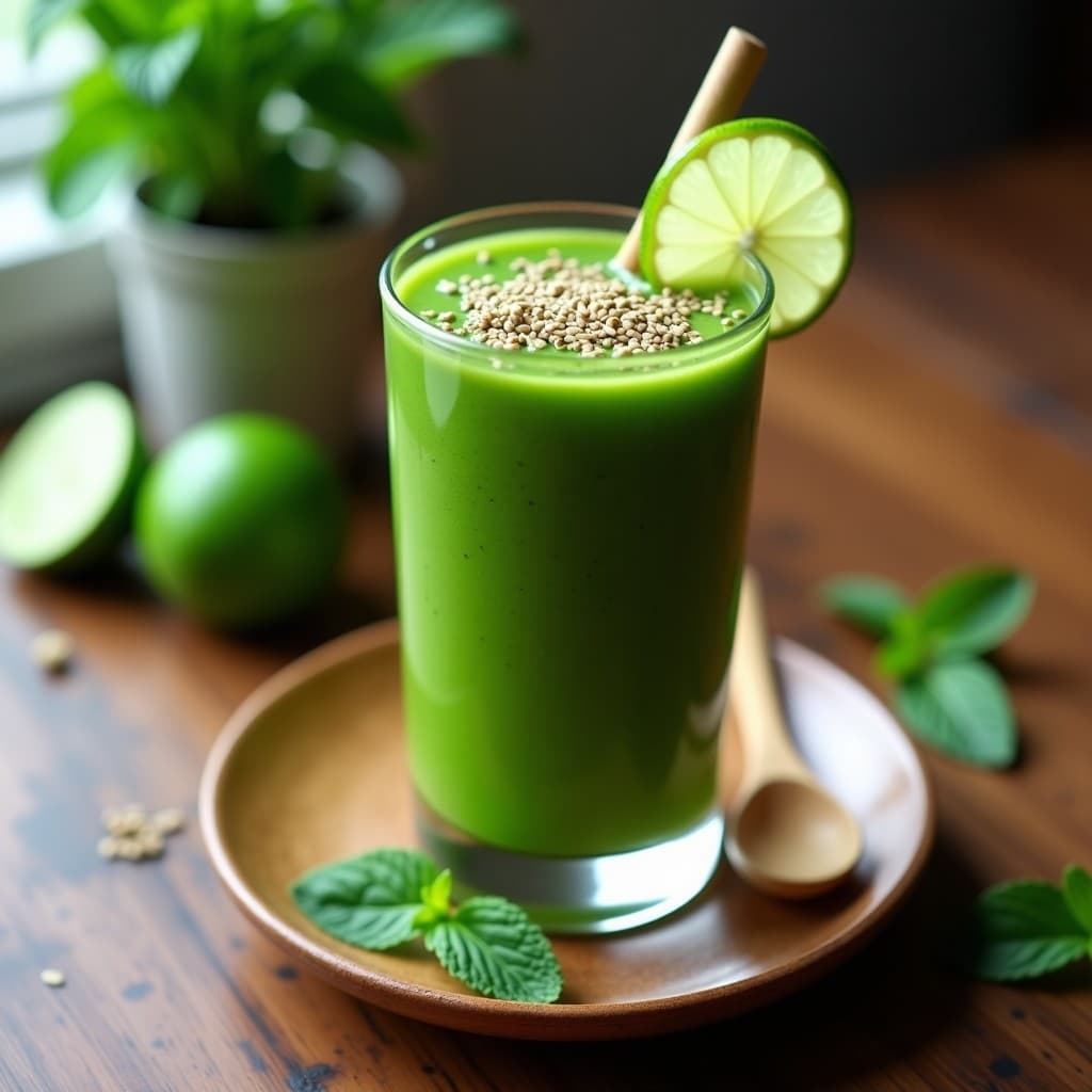 Smoothie de Espirulina y Papaya con Zumo de Limón: Bebida Detox y Energética en 5 Minutos