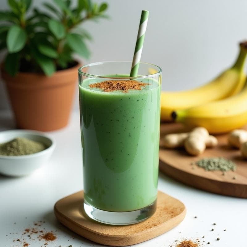 Smoothie de Espirulina y Plátano: Batido Energético Vegano y Alto en Hierro