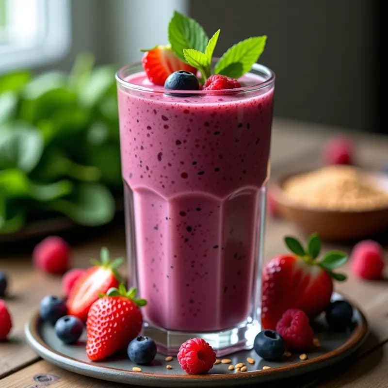 Smoothie de Frutos Rojos y Espinacas: Bebida Detox y Rica en Antioxidantes