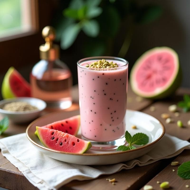 Smoothie de Guayaba y Chía con Agua de Rosa: Bebida Iraní Detox y Energizante
