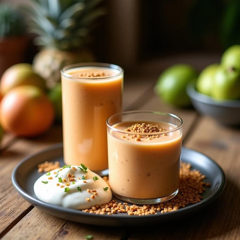 Smoothie de Guayaba y Chía con Yogur de Coco: Desayuno Tropical Sin Lácteos