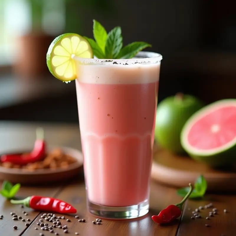 Smoothie de Guayaba y Chile de Árbol: Bebida Mexicana Picante y Refrescante en 5 Minutos