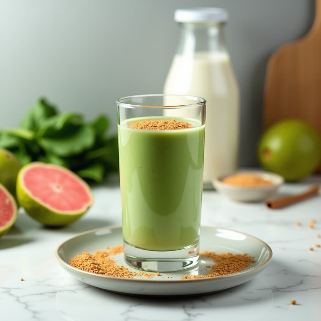 Smoothie de Guayaba, Espinaca y Linaza con Leche de Soja: Bebida Antioxidante en 5 Minutos