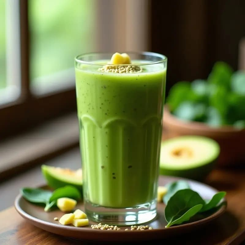 Smoothie de Guayaba y Espinaca: Bebida Nicaragüense Detox con Semillas de Moringa