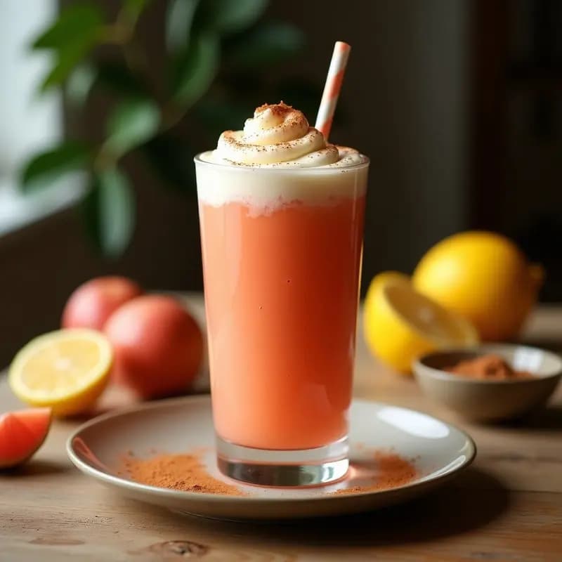 Smoothie de Guayaba y Jengibre con Espuma de Aquafaba: Bebida Colombiana Fit Sin Azúcar