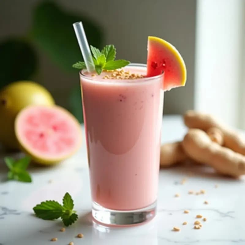 Smoothie de Guayaba y Jengibre: Bebida Caribeña Alta en Fibra y Antiinflamatoria
