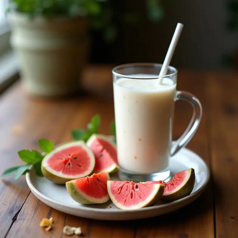 Smoothie de Guayaba y Kéfir de Coco: Bebida Probiótica Brasilera Energética