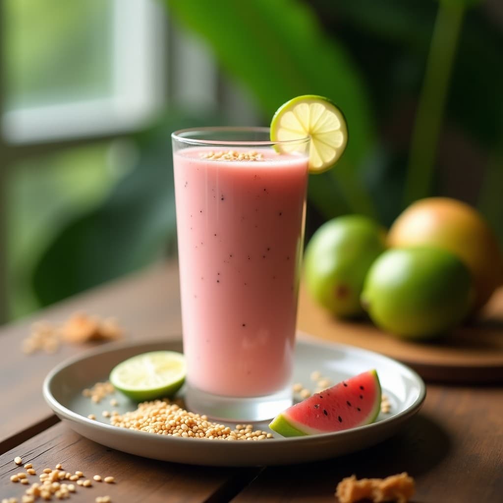 Smoothie de Guayaba y Semillas de Sésamo: Bebida Energética Filipina para el Desayuno