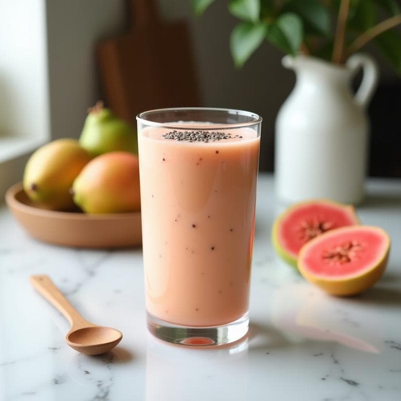 Smoothie de Guayaba y Yogur Griego con Semillas de Amapola: Bebida Colombiana Alta en Proteína