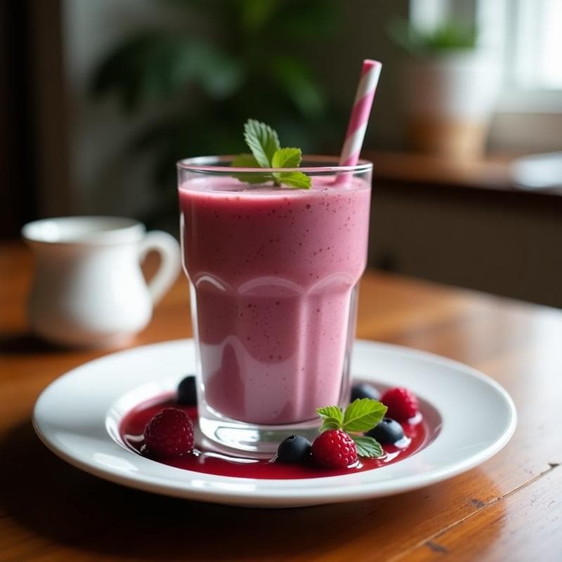 Smoothie de Kéfir de Coco y Moras Andinas: Bebida Probiótica Sin Lactosa y Antioxidante