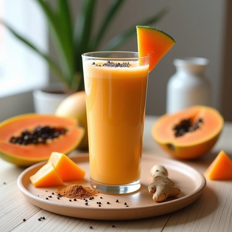 Smoothie de Kéfir de Agua y Papaya con Semillas de Chía: Bebida Probiótica en 5 Minutos