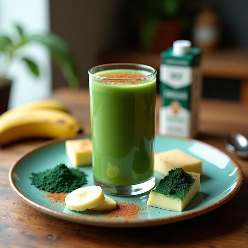 Smoothie de Kiri y Espirulina con Leche de Almendras: Bebida Africana Superfood