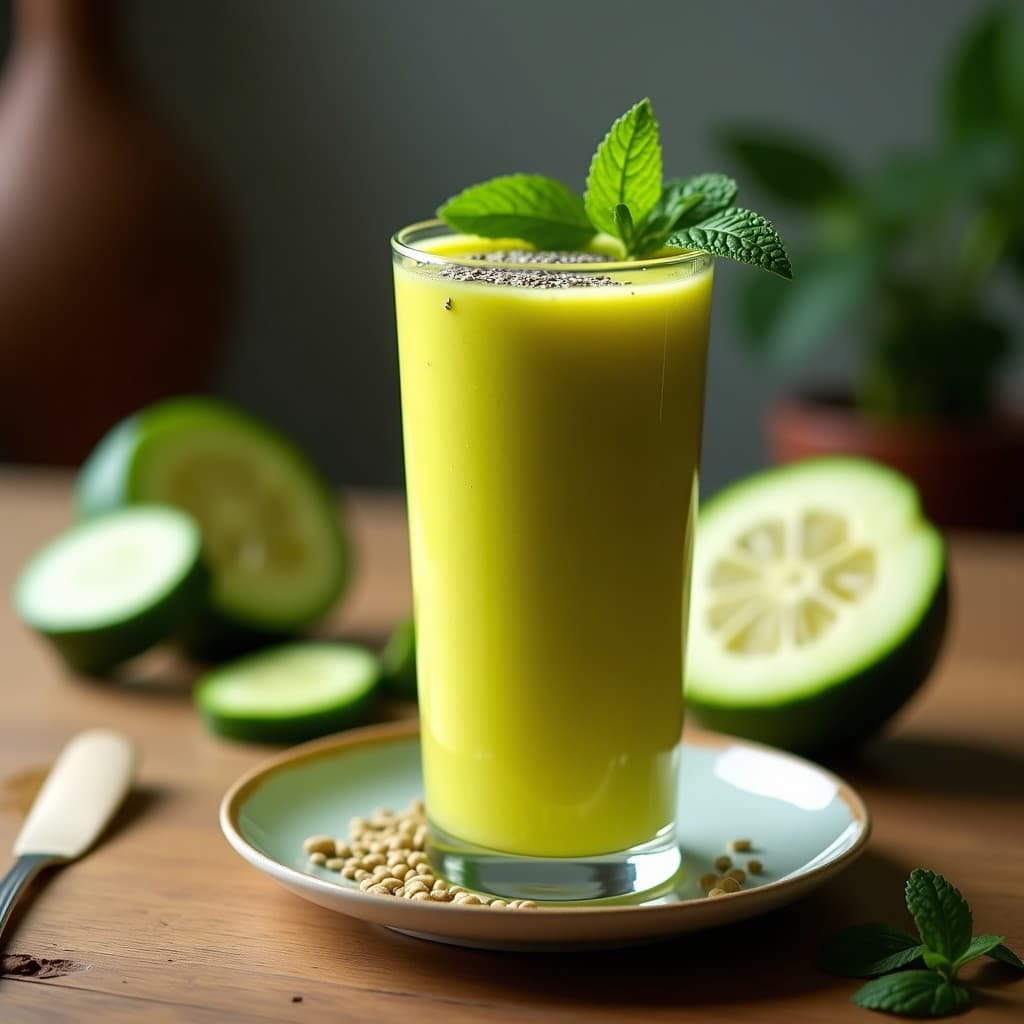 Smoothie de Kiwano y Pepino con Jengibre: Bebida Africana Refrescante y Detox