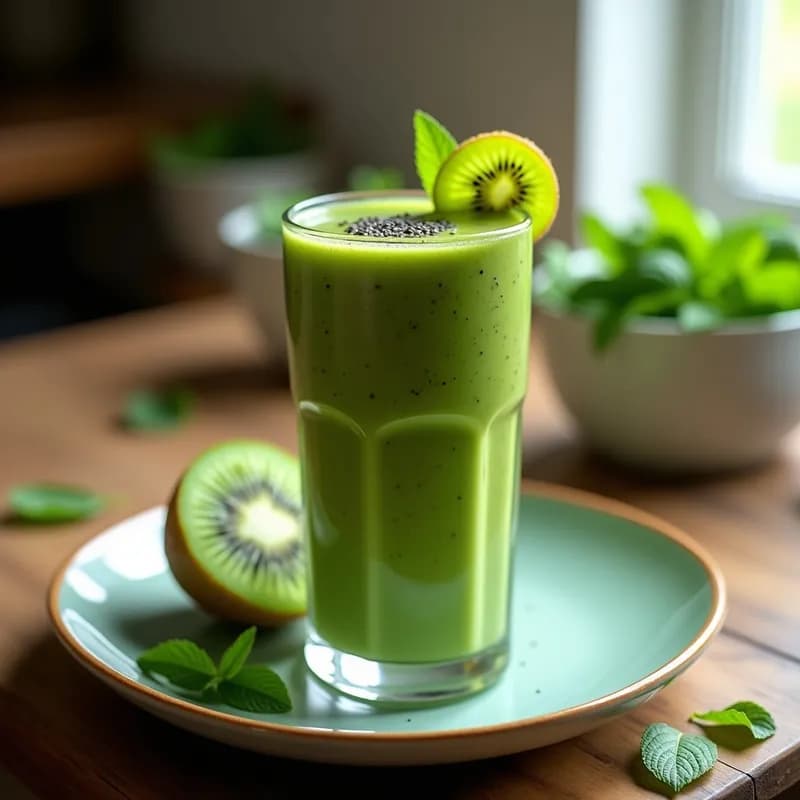 Smoothie de Kiwi y Espinaca: Receta Detox en 5 Minutos con Alto en Vitamina C
