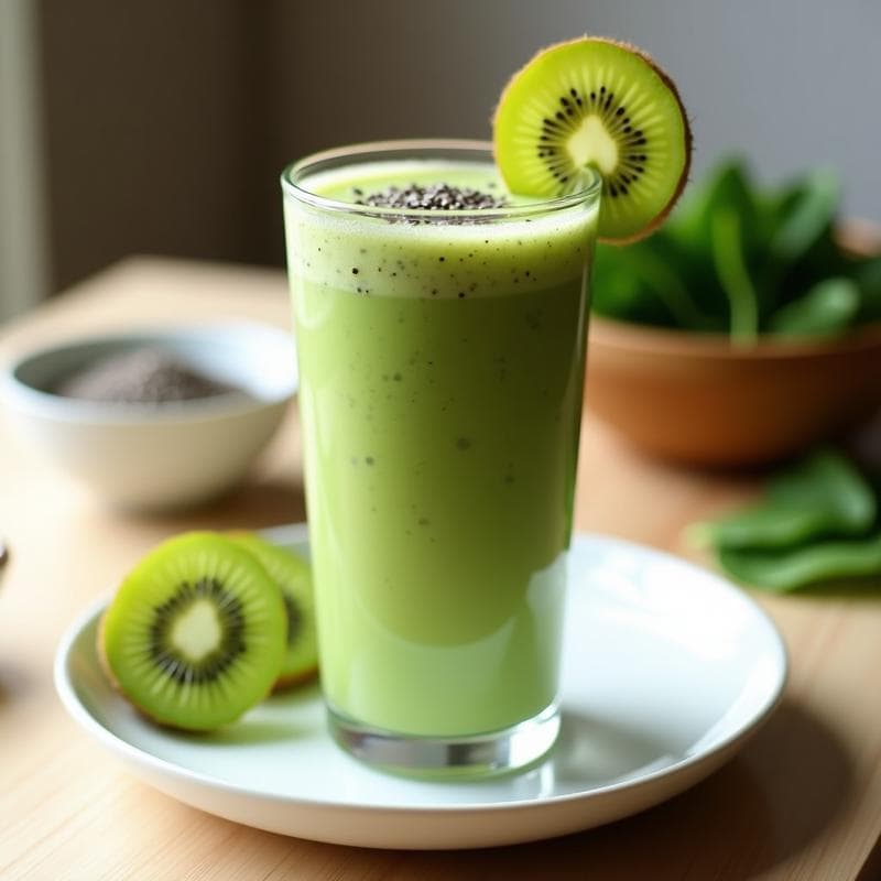 Smoothie de Kiwi y Espinaca con Kéfir: Receta Probiótica y Desintoxicante en 5 Minutos
