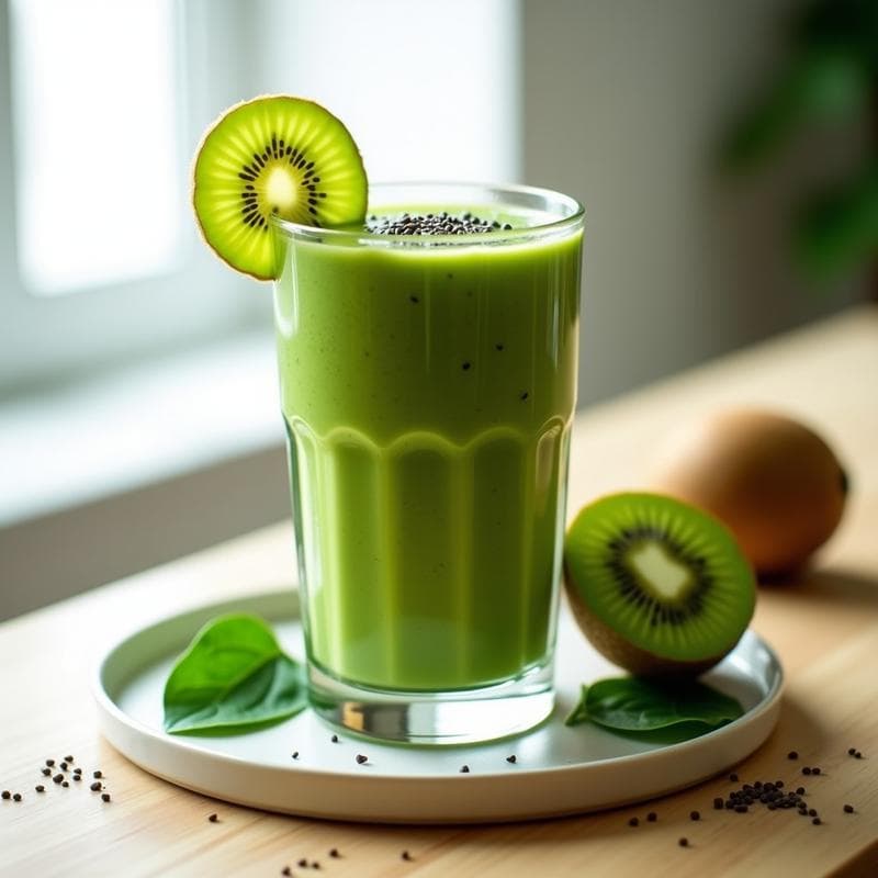 Smoothie de Kiwi y Espinaca: Receta Alta en Proteína para Depuración Rápida
