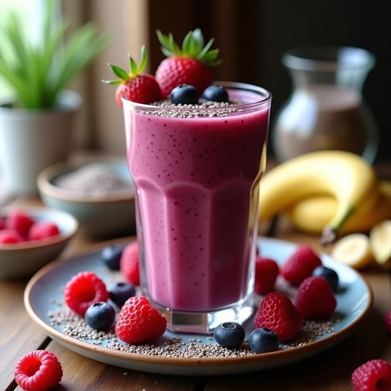 Smoothie de Kiwicha y Frutos Rojos: Bebida Andina Alta en Antioxidantes y Sin Lactosa