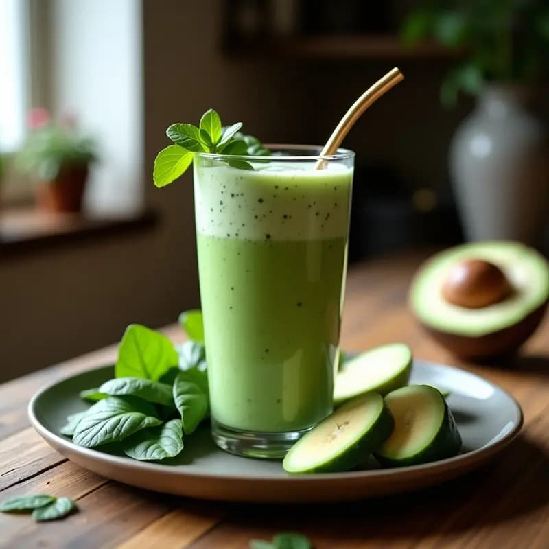 Smoothie de Lucuma y Espinacas con Leche de Coco: Bebida Peruana Energizante
