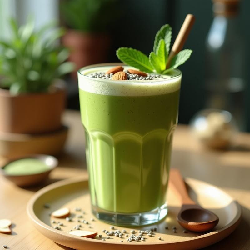 Smoothie de Matcha con Chía y Almendras: Receta Energética y Detox en 5 Minutos