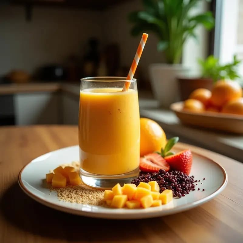 Smoothie de Mamey y Avena: Bebida Tropical Vegana y Alta en Fibra