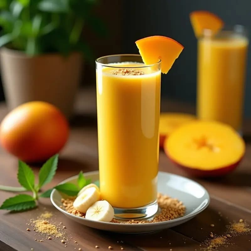 Smoothie de Mango Atajado y Semillas de Linaza con Toque de Chile: Bebida Peruana Energética
