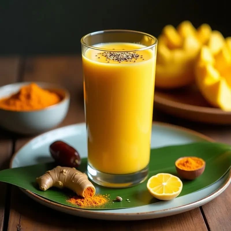Smoothie de Mango, Avena y Cúrcuma: Bebida Indú Ayurvédica para el Desayuno