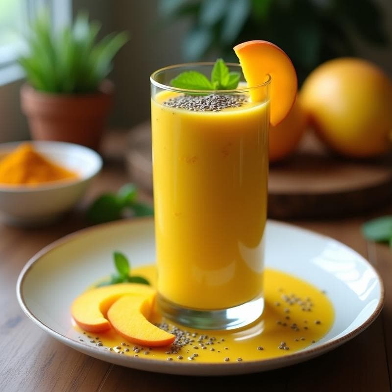 Smoothie de Mango y Cúrcuma: Receta Potente para el Sistema Inmune en 5 Minutos
