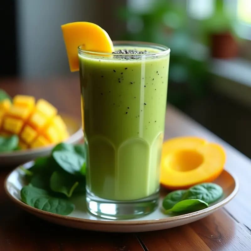 Smoothie de Mango y Espinacas con Jengibre: Receta Detox Express y Alta en Fibra