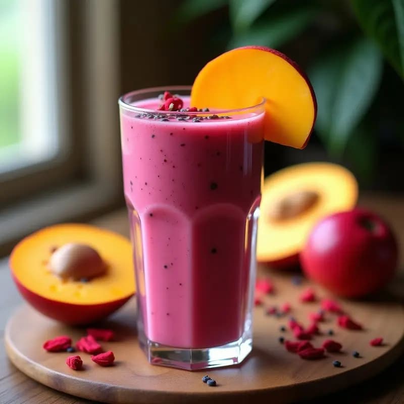 Smoothie de Mango y Hibisco: Bebida Mexicana Antioxidante y Sin Lácteos