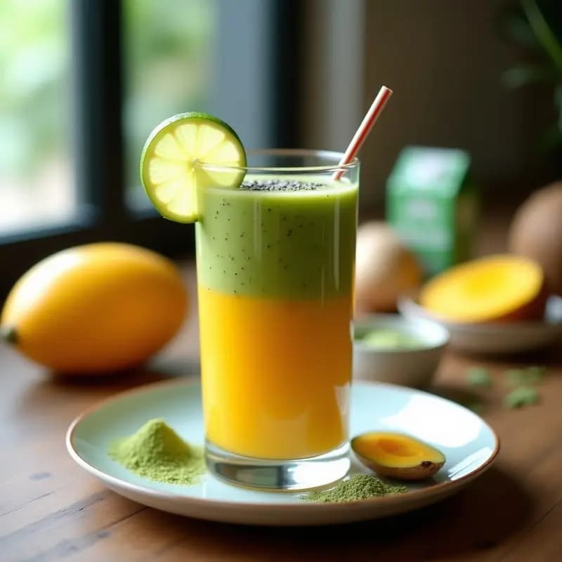 Smoothie de Mango, Jengibre y Matcha: Receta Keto Energética en 5 Minutos
