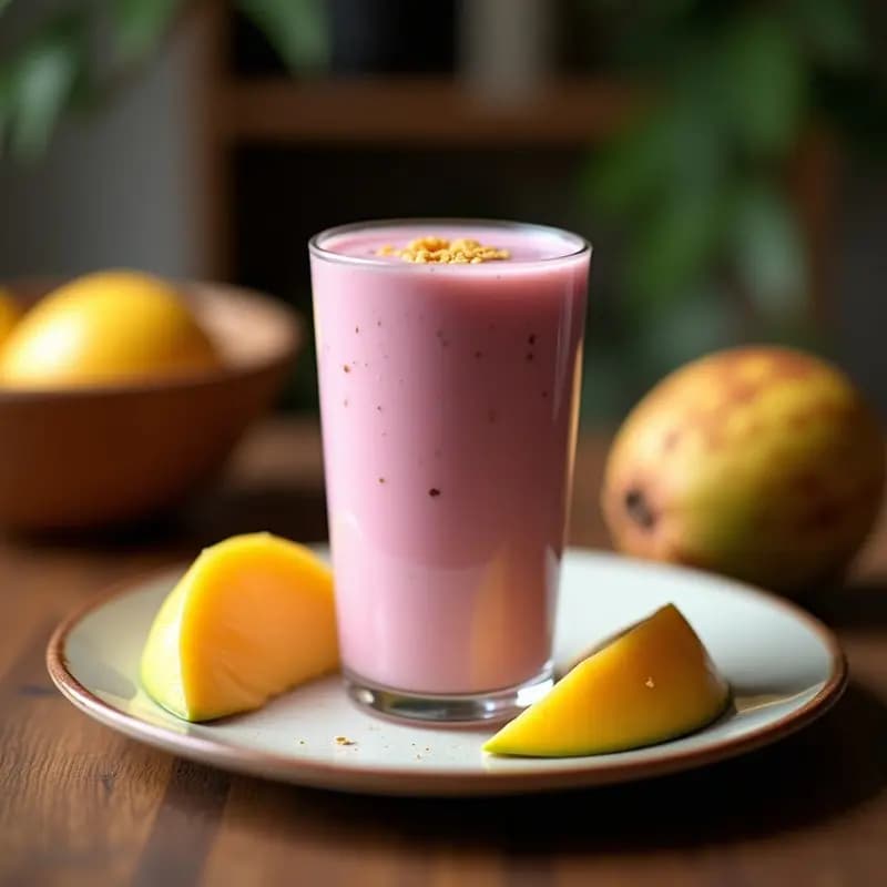 Smoothie de Mangostán y Leche de Coco: Bebida Tailandesa Exótica y Refrescante