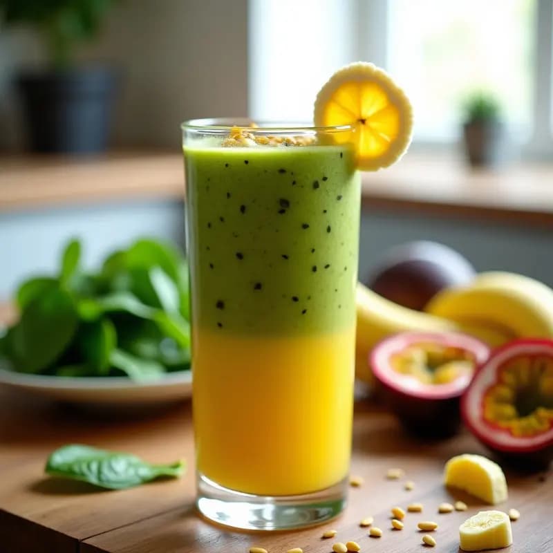 Smoothie de Maracuyá y Espinacas: Bebida Brasilera Energizante y Rica en Hierro