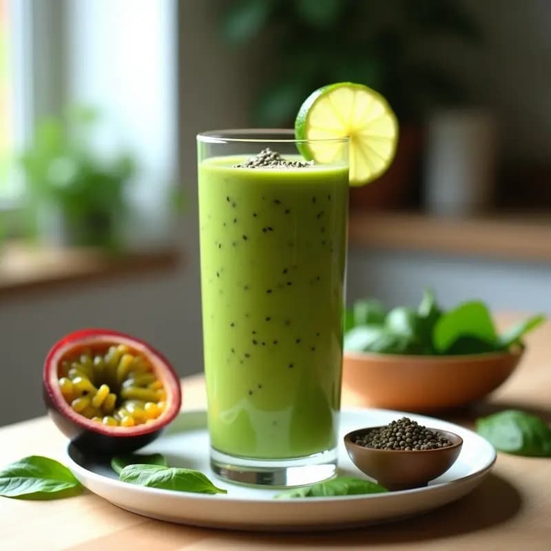 Smoothie de Maracuyá y Espinacas con Semillas de Hemp: Bebida Energética Keto