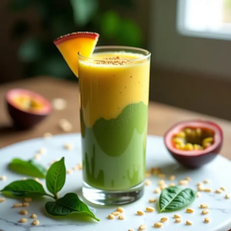 Smoothie de Maracuyá y Espinacas con Semillas de Lino: Bebida Brasileña Antiinflamatoria