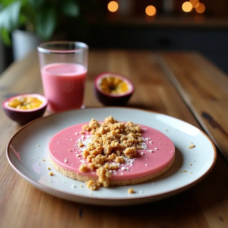 Smoothie de Maracuyá y Kéfir con Granola de Coco: Desayuno Brasileño Probiótico