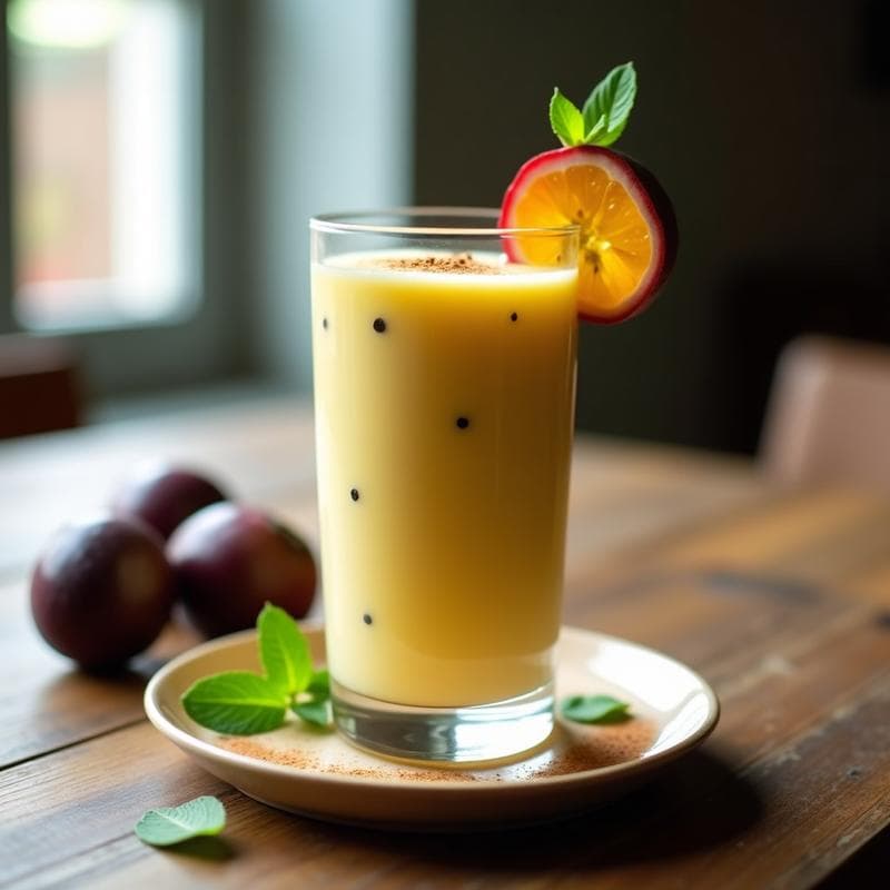 Smoothie de maracuyá y kéfir: Bebida probiótica sin azúcar para el desayuno