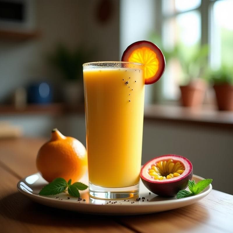 Smoothie de Maracuyá y Leche de Almendras: Bebida Tropical Vegana y Sin Azúcar