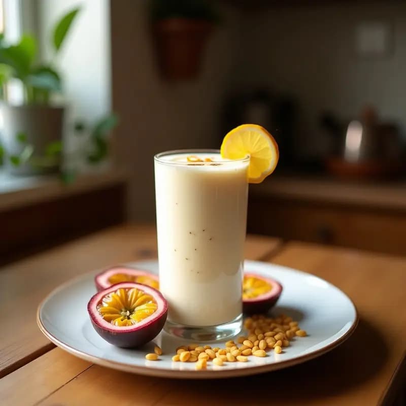 Smooothie de Maracuyá y Leche de Coco: Bebida Brasileña Tropical Sin Azúcar