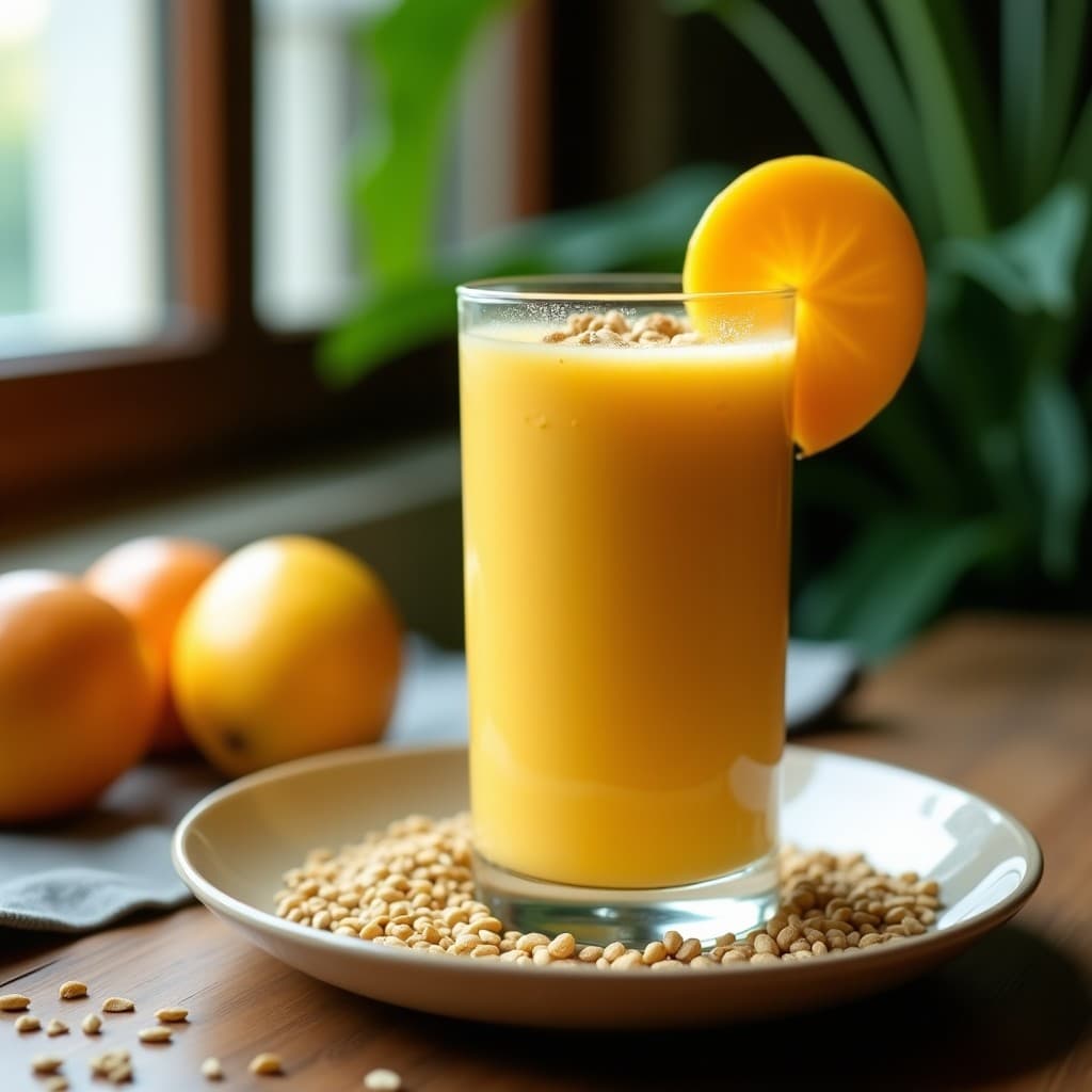 Smoothie de Maracuyá y Mango con Leche de Cáñamo: Bebida Tropical Sin Lácteos