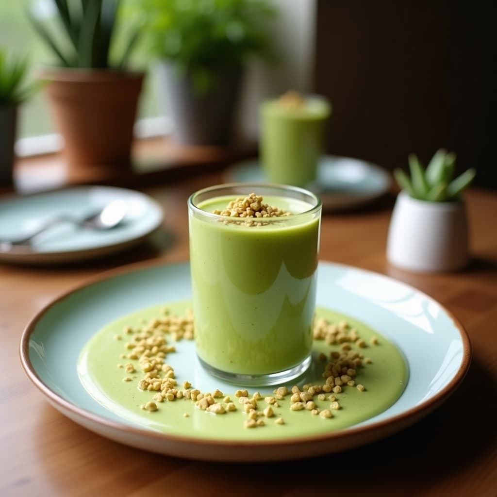 Smoothie de Matcha y Leche de Pistacho: Bebida Energizante Keto para el Gimnasio